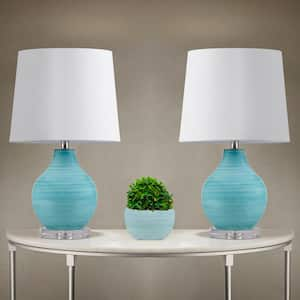 Maelle 23.5 in. Aqua Coastal Table Lamp