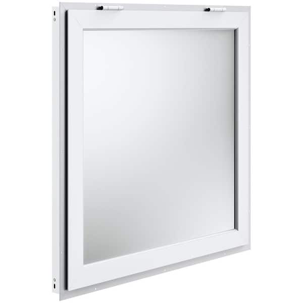 36 in. x 36 in. Service Window, Aluminum Food Truck Serving Hatch with Awning & Hook, Opens to 85 Degrees