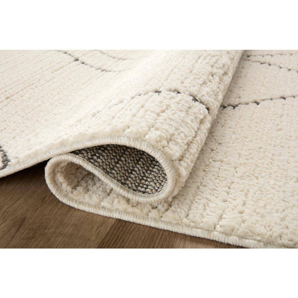 Modern Moroccan Diamond Black and Ivory 31" x 90" Area Rug