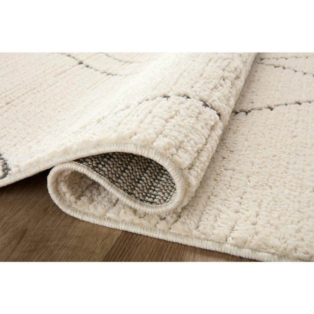 Loloi II Fabian Ivory / Charcoal 2'-7" x 12'-0" Area Rug
