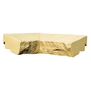 Sandstone Buff 9.75 in. x 7.5 in. Faux Stone Ledger Inside Corner (2-Pack)