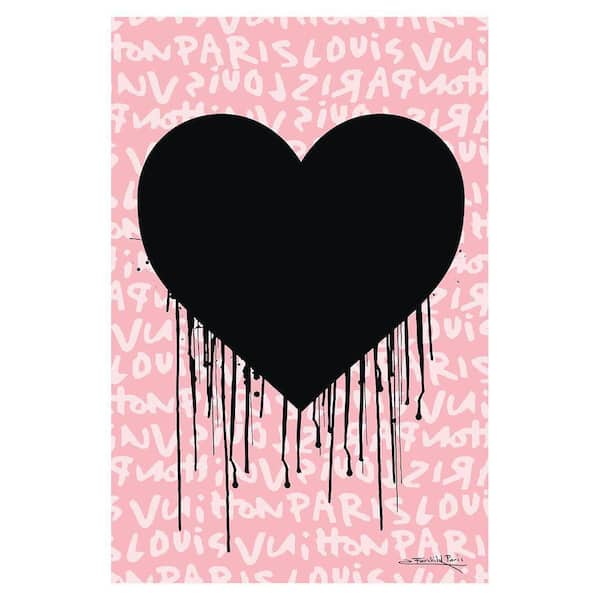 VENICE BEACH Collections Fashion Dripping Heart by Fairchild Paris 1-Piece Unframed Abstract Poster Art Print 20 in. x 16 in.