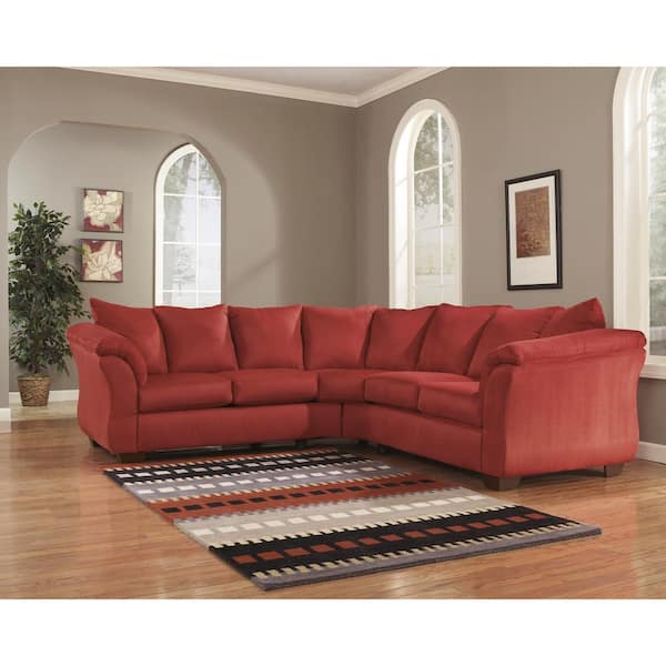 Flash Furniture Signature Design by Ashley Darcy Red Sectional in Salsa Fabric