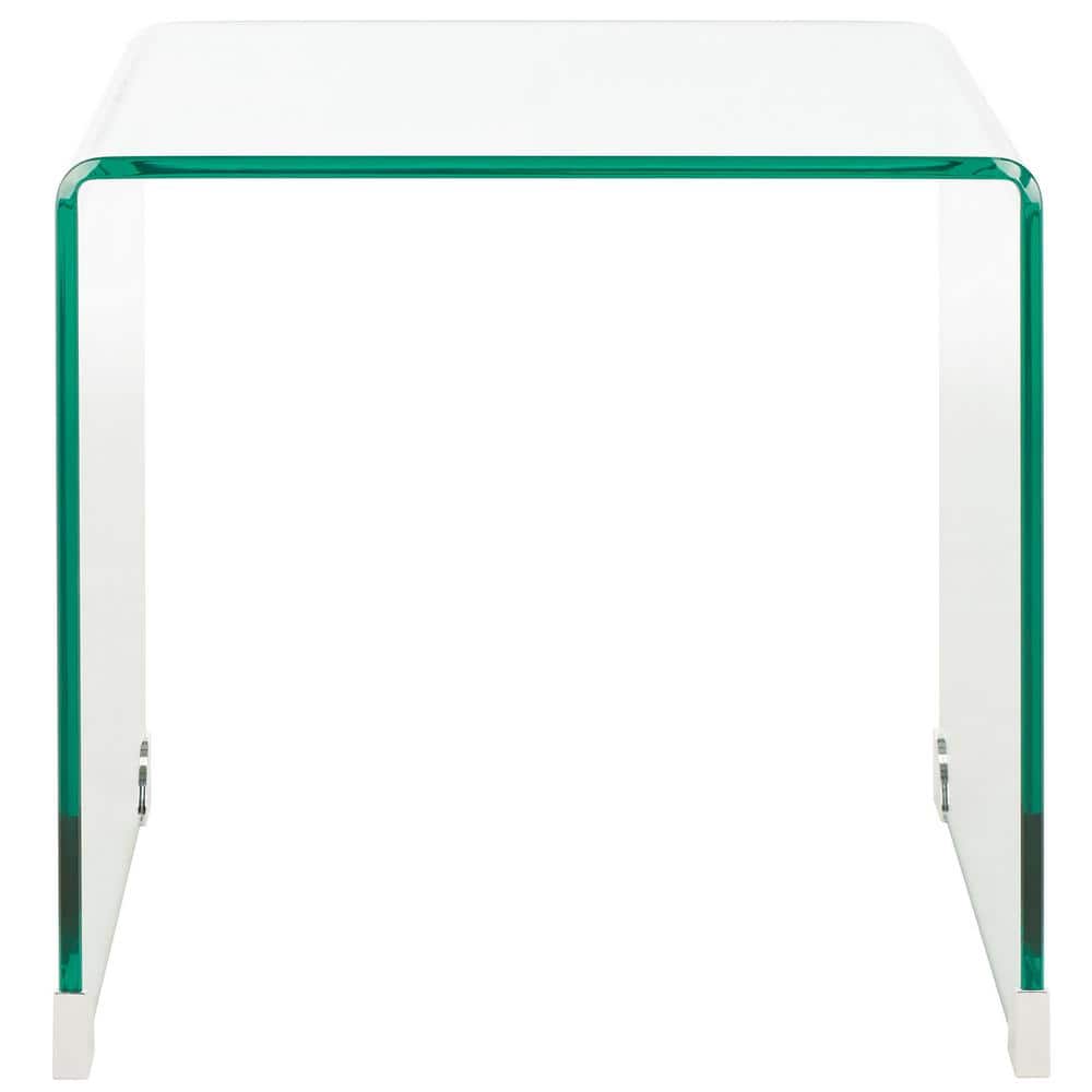 Clear Tempered Glass Minimalist Rectangular Accent Table