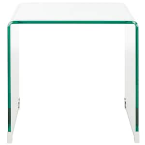Cowan 19.7 in. Clear Glass Rectangular Glass End Table