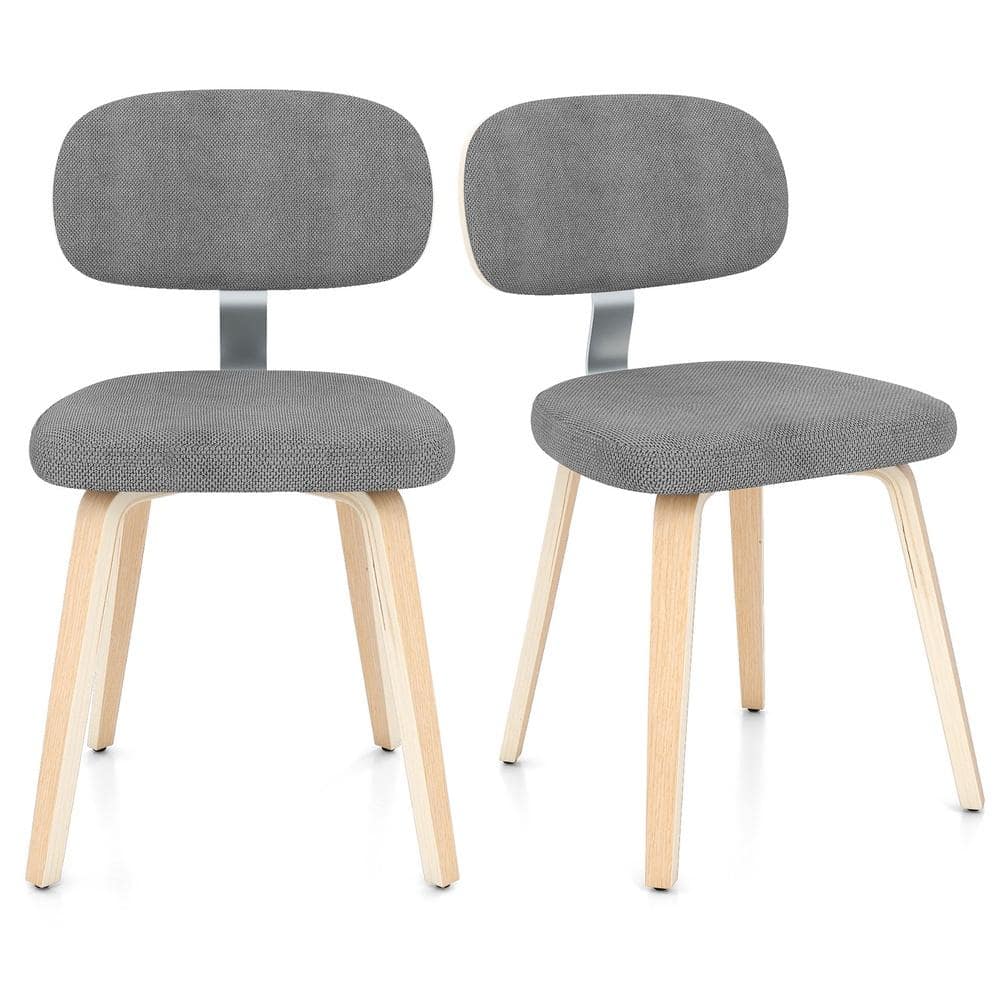 Chenille Fabric Upholstered Wooden Kitchen Chairs Set of 2-Gray price history on PriceWatchPro