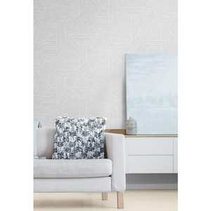 Salt Glaze Etched Geometric Vinyl Peel and Stick Wallpaper Roll (30.75 sq. ft.)