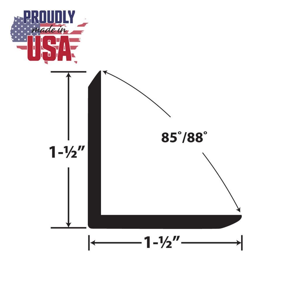 Black PVC Plastic 36-Inch 90 Degree Angle Moulding (4-Pack)