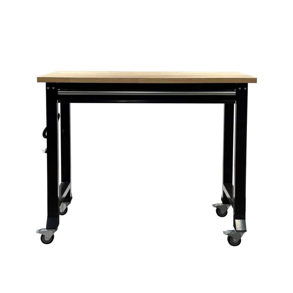 48-in. W x 20-in. D 1-Drawer Black Workbench Table with Wood Top price history on PriceWatchPro