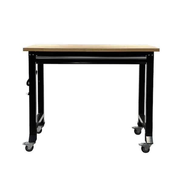 Frontier 48-in. W x 20-in. D 1-Drawer Black Workbench Table with