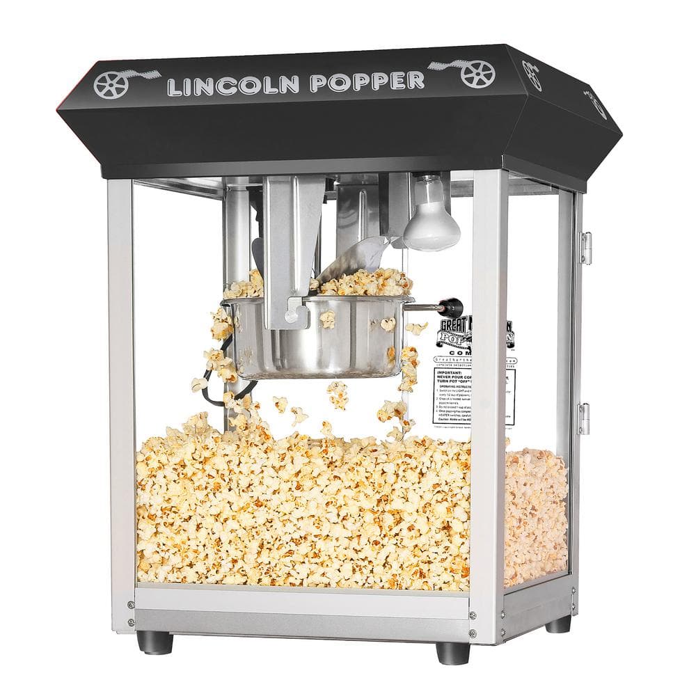 Lincoln Antique Black Steel Countertop Popcorn Machine