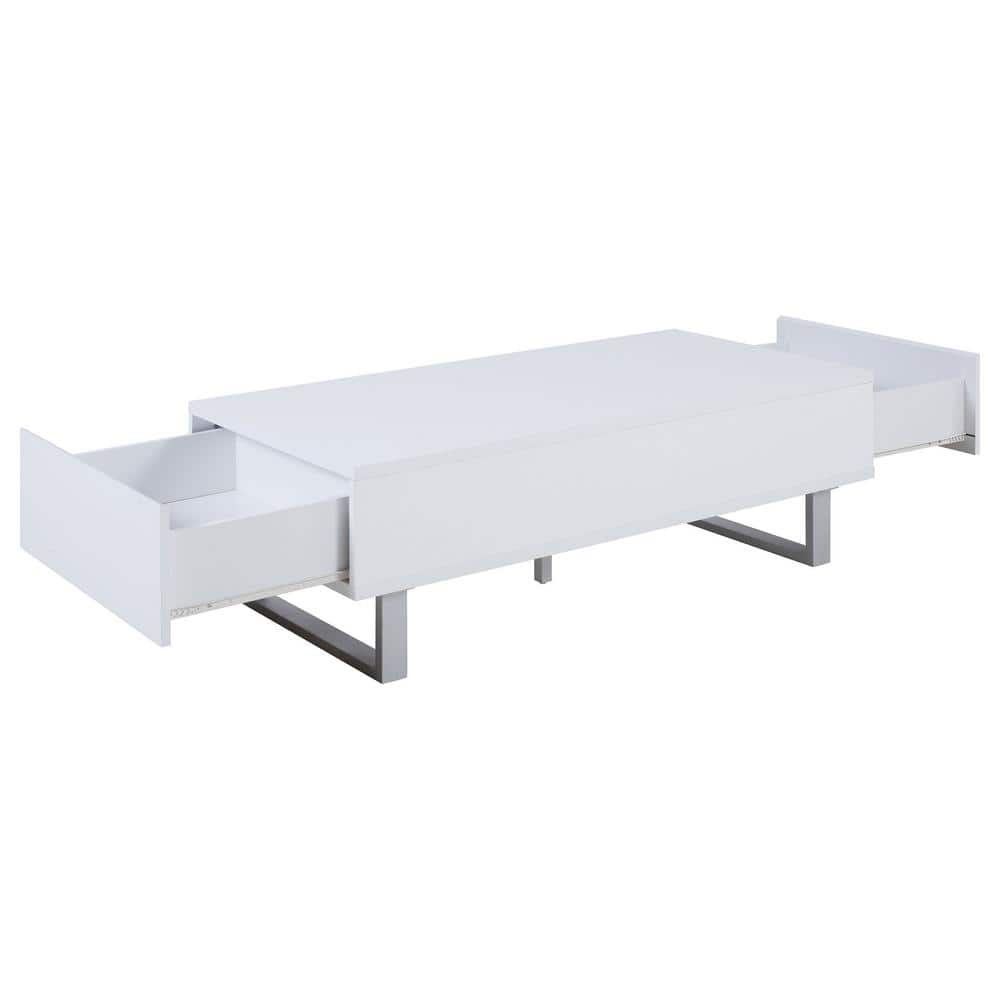 Atchison Contemporary 2-Drawer High Glossy White Coffee Table