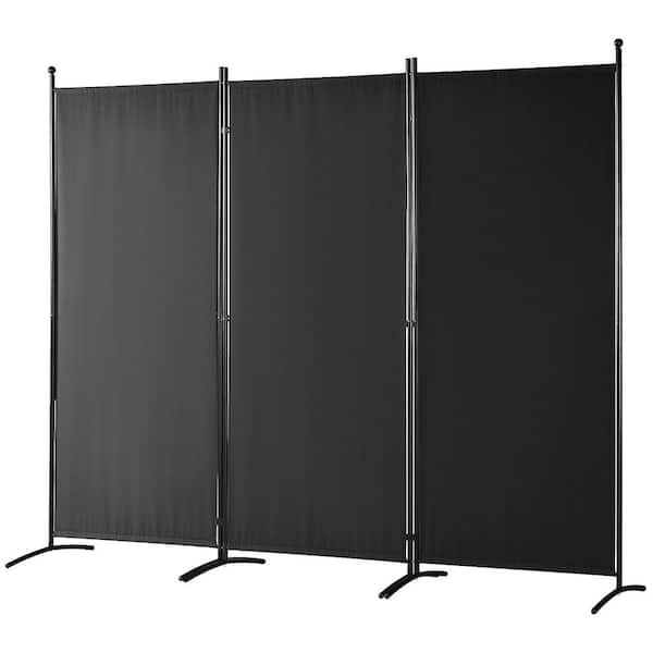 SKYSHALO Room Divider, 6.1 ft Room Dividers and Folding Privacy Screens (3-Panel), Fabric Partition Room Dividers Black