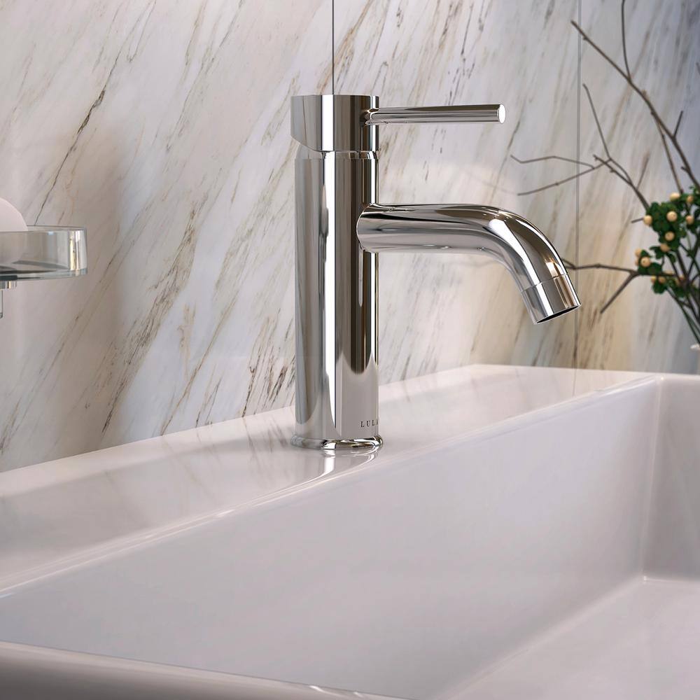 St. Lucia Sleek Chrome Single Hole Bathroom Faucet