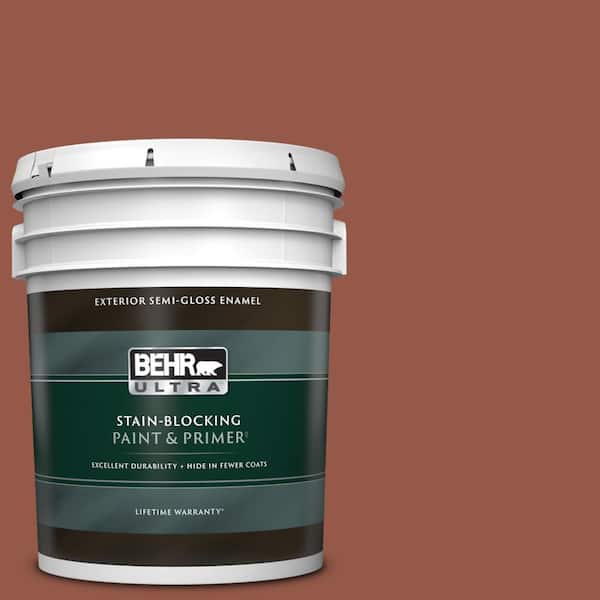 BEHR ULTRA 5 gal. #BIC-47 Caliente Semi-Gloss Enamel Exterior Paint & Primer