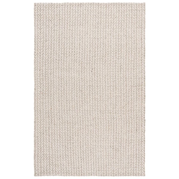 Palm Beach 6 ft. x 9 ft. Ivory/Gray Chevron Area Rug