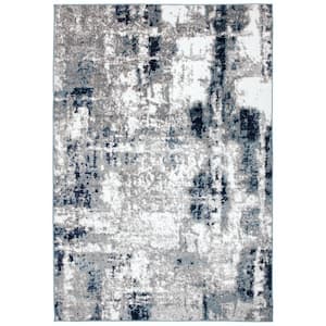 Contemporary Abstract Blue 3 ft. 3 in. x 5 ft. Area Rug