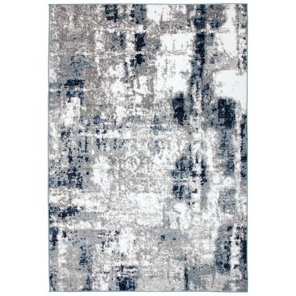 World Rug Gallery Contemporary Abstract Blue 5 ft. x 7 ft. Area Rug