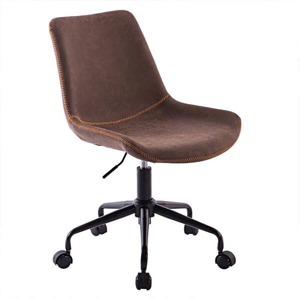 Boyel Living Brown Pu Leather Swivel, Desk Chair Leather
