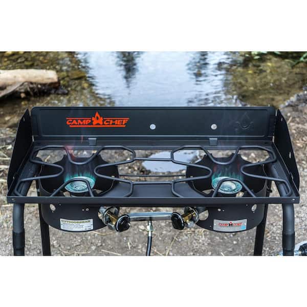 Camp Chef Deluxe 2-Burners Propane Push and Turn Stainless Steel Outdoor  Stove