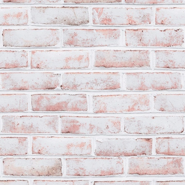 Tempaper Brick White-Washed Removable Peel and Stick Vinyl Wallpaper, 28 sq. ft.
