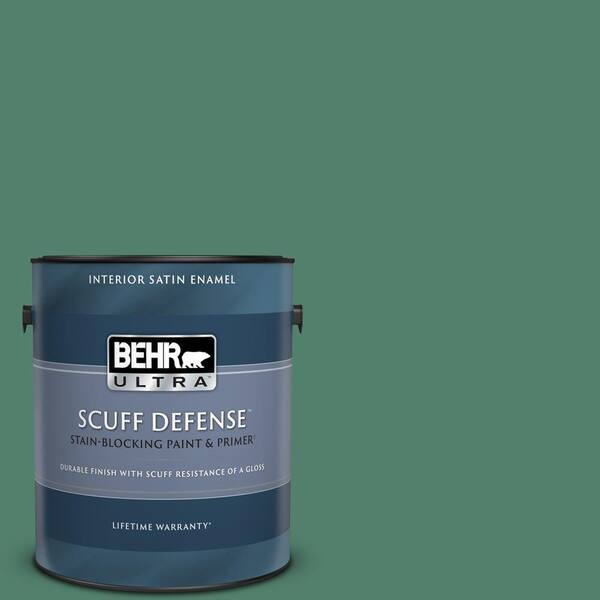 BEHR ULTRA 1 gal. #M430-6 Park Bench Extra Durable Satin Enamel Interior Paint & Primer