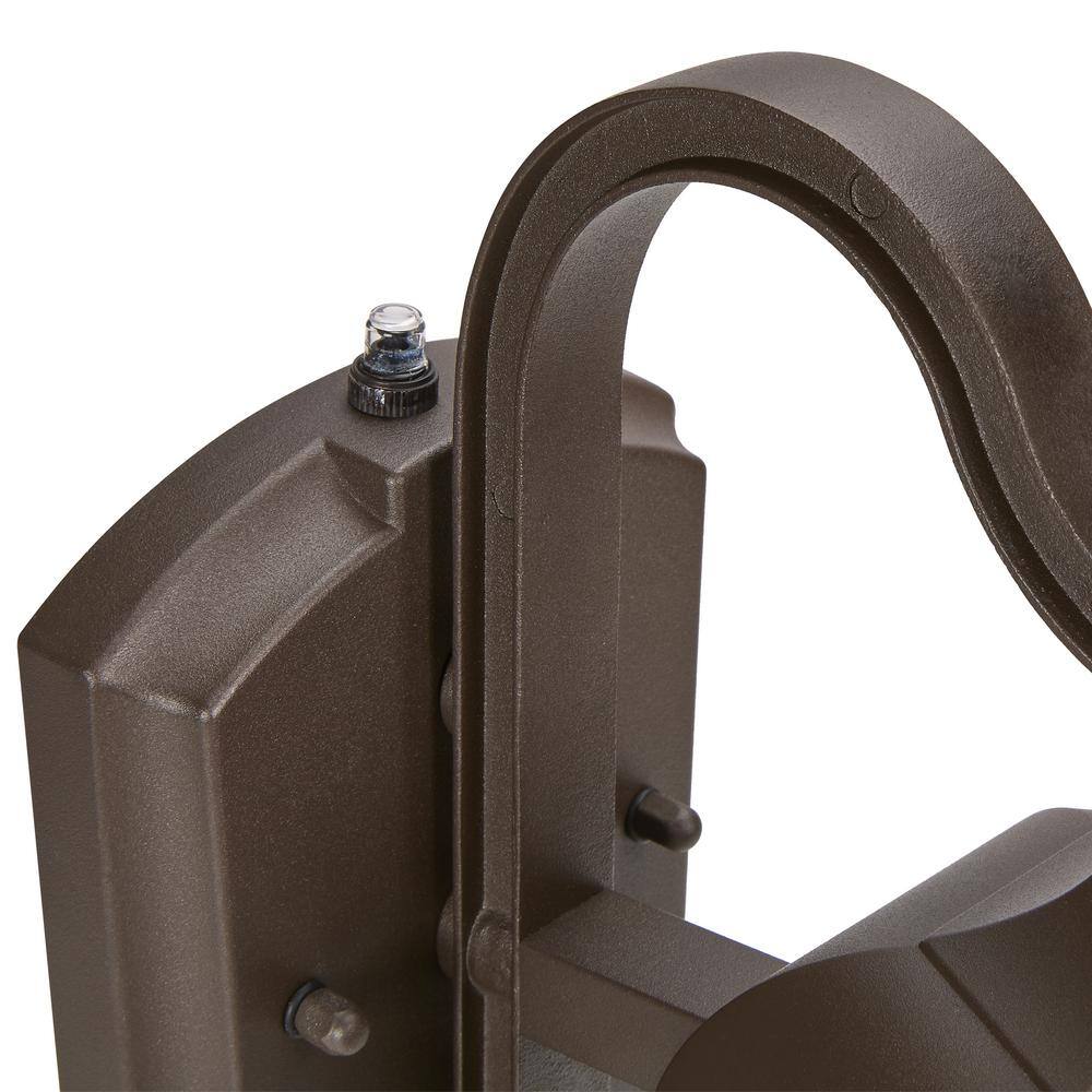 Bronze Matte Outdoor LED Lantern Sconce with Frosted Glass