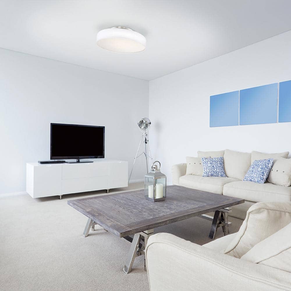 Manhattan Brushed Nickel LED Drum Pendant Light