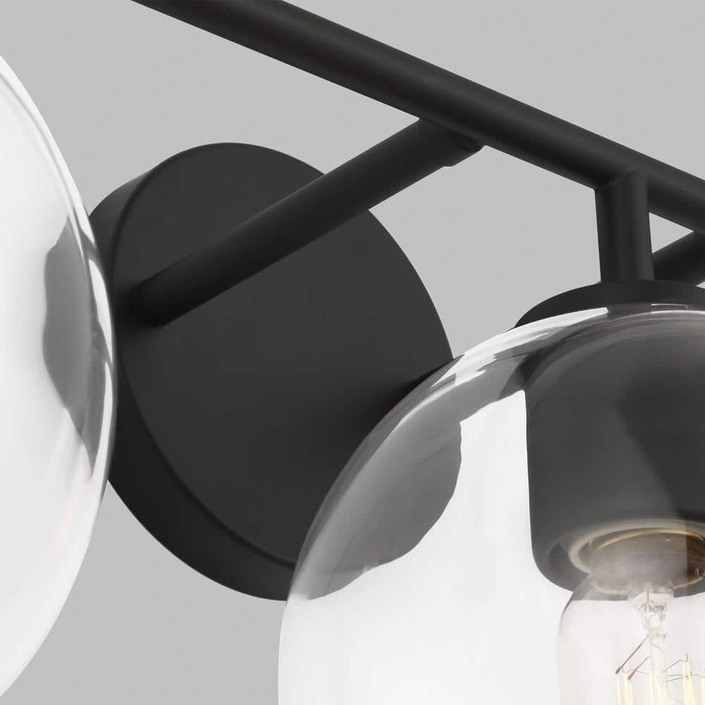 Orley Vintage Industrial 3-Light Midnight Black Bath Vanity