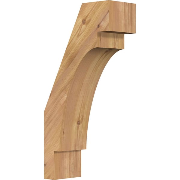 Ekena Millwork 5 1/2"W x 12"D x 24"H Merced Smooth Knee Brace, Western Red Cedar