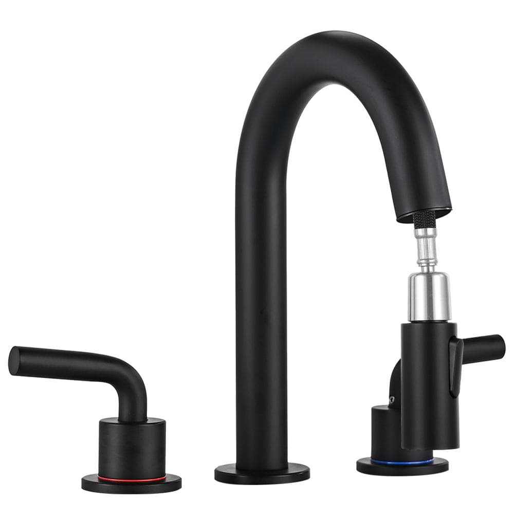 8 in. Widespread Bathroom Faucet 3-Hole with Pull Out Sprayer, Bathroom Sin