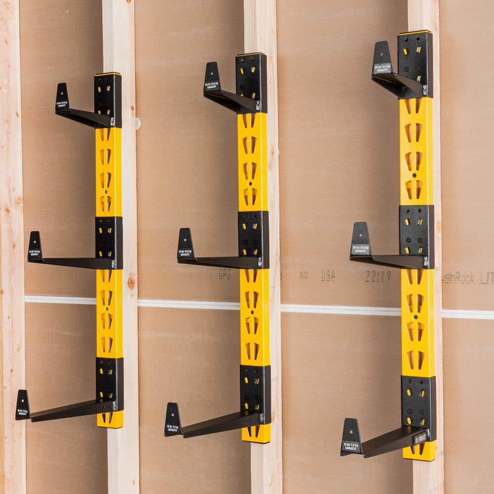 Heavy-Duty Yellow and Black Steel 3-Piece Wall Mount Cantilever Rack