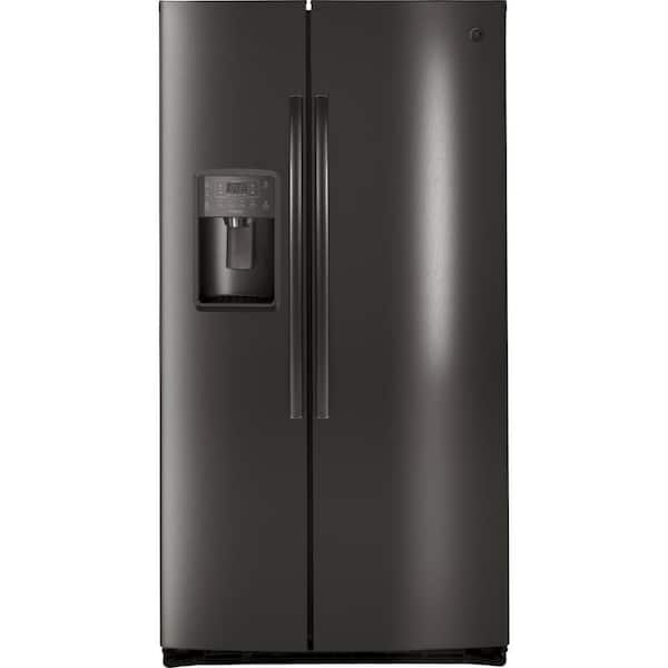 GE Profile 25.3 cu. ft. Side by Side Refrigerator in Black Stainless Steel, Fingerprint Resistant and ENERGY STAR