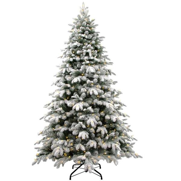 National Tree Company 7.5 ft. Snowy Avalanche Tree with Dual Color LED Lights