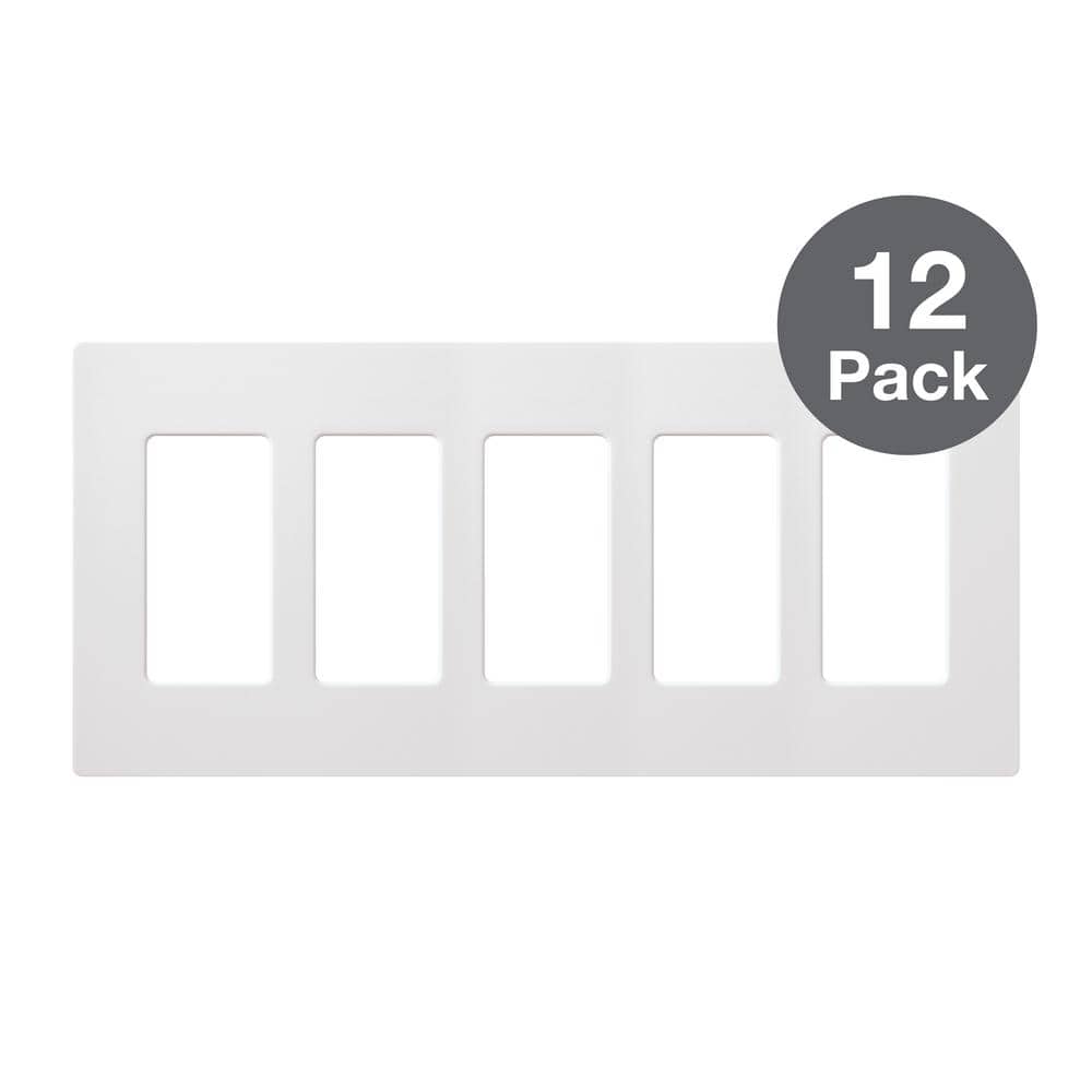 Claro 5 Gang Wall Plate for Decorator/Rocker Switches, Gloss, White (CW-5-WH-12PK) (12-Pack) price history on PriceWatchPro