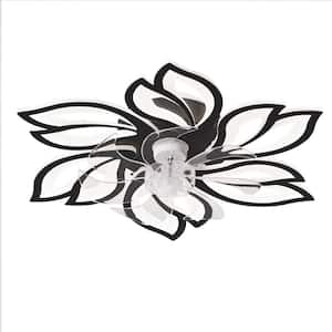 25.6 in. Indoor Black Ceiling Fan with Lightand Remote Control, Dimmable LED, 6 Gear Wind Speed