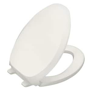 French Curve Quiet-Close Elongated Closed Front Toilet Seat with Grip-Tight Bumpers in White
