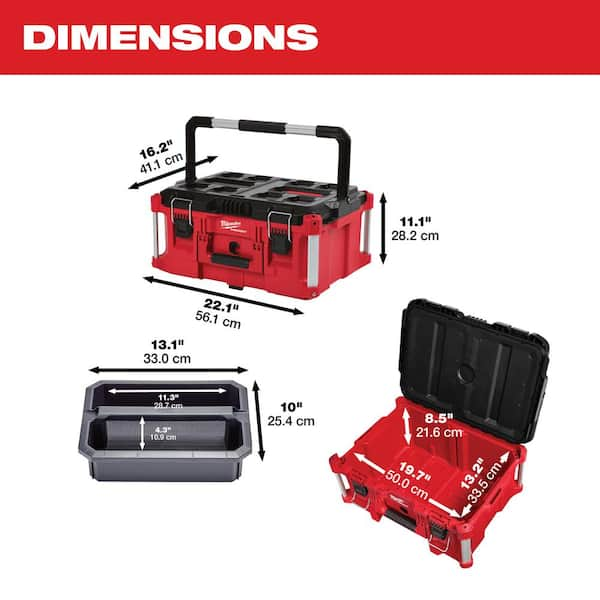 PACKOUT 22 in. Rolling Tool Box, 22 in. Large Tool Box and 22 in. Medium Tool Box ProSystem Low Profile Handle