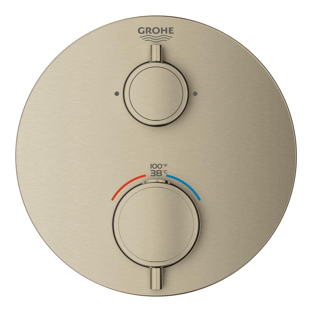 GROHE Grohtherm Dual Function Thermostatic 2Handle Trim Kit in Brushed
