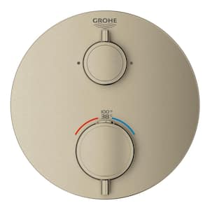 Grohtherm Dual Function Thermostatic 2-Handle Trim Kit in Brushed Nickel (Valve Not Included)