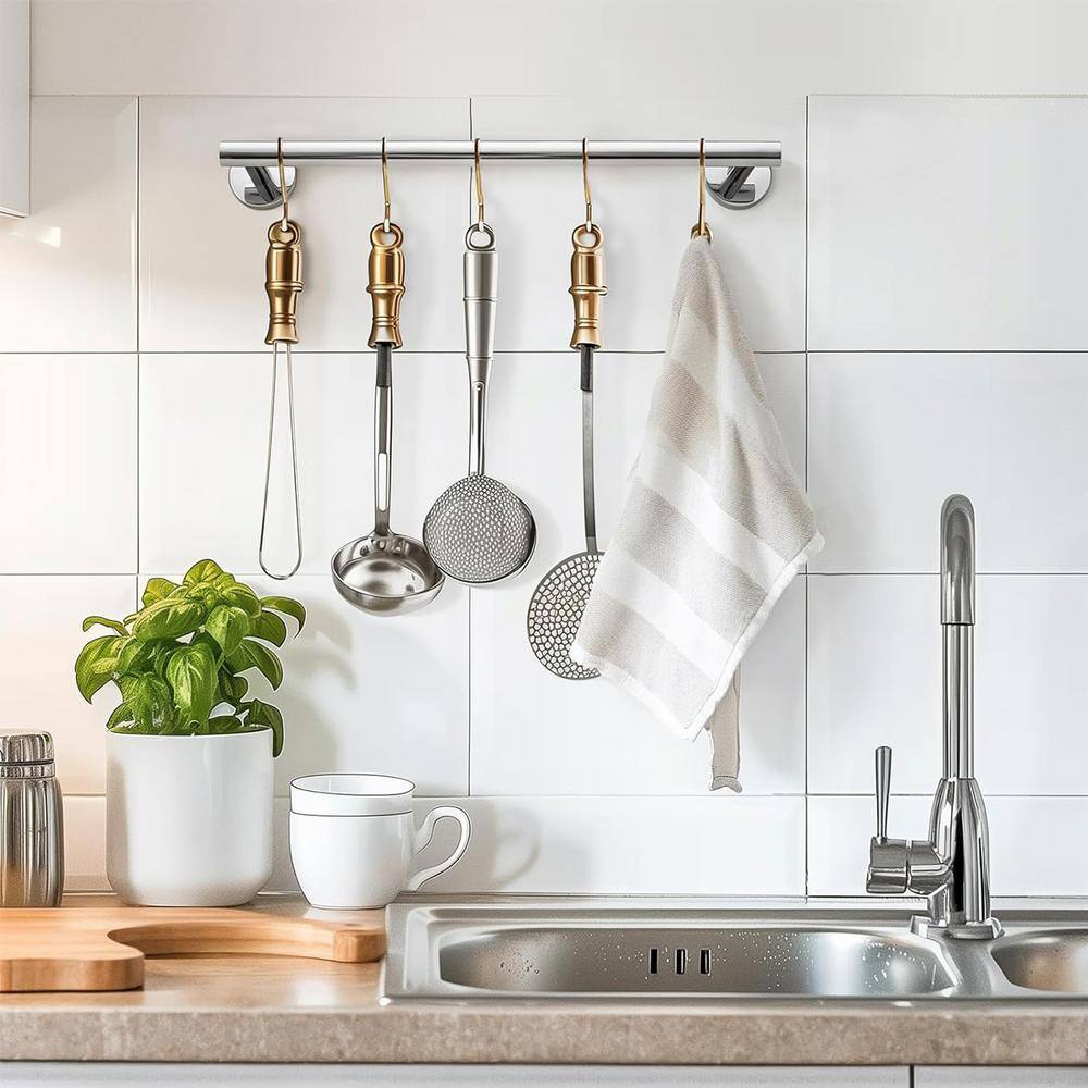 Polished Chrome 24-Inch Stainless Steel Wall Mounted Towel Bar