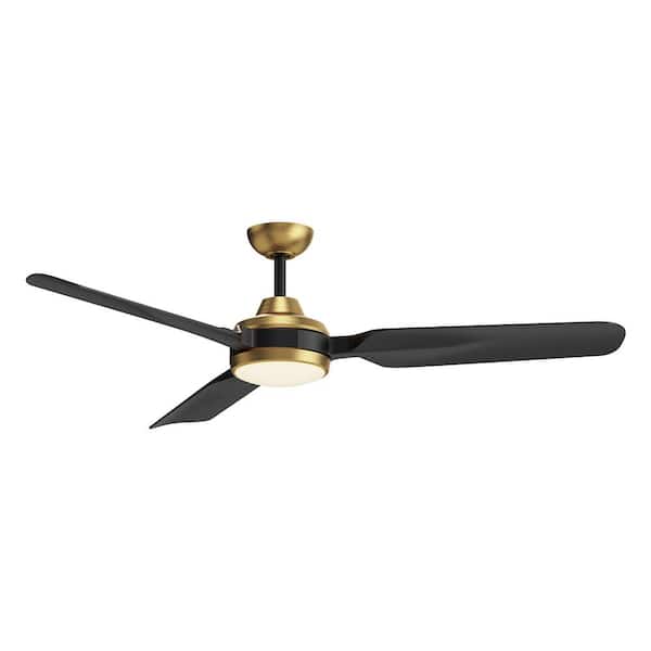 KUZCO Fermont 60 in. 1-Light Brushed Gold Integrated Indoor LED Ceiling Fan