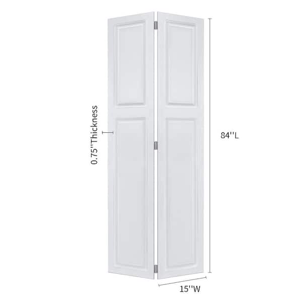 CNC Crafted Modern Door 3/4 in. thick 30 in. x 84 in. Solid Core White Finished Vinyl Bi-fold Door With Hardware kit