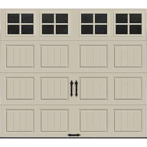 Gallery Steel Short Panel 8 ft x 7 ft Insulated 6.5 R-Value  Desert Tan Garage Door with SQ22 Windows