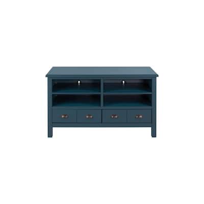 Whitehaven 45 in. Charleston Teal Wood TV stand with Adjustable Shelves and 2-Drawers Fits TV's Up to 55 in.