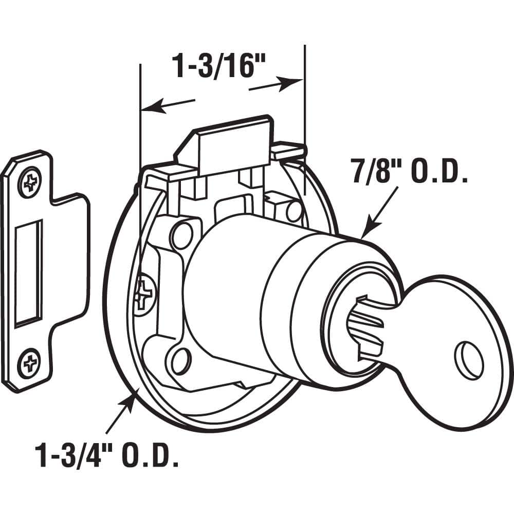 Brass Keyed Spring-Loaded Surface Mount Cabinet Lock