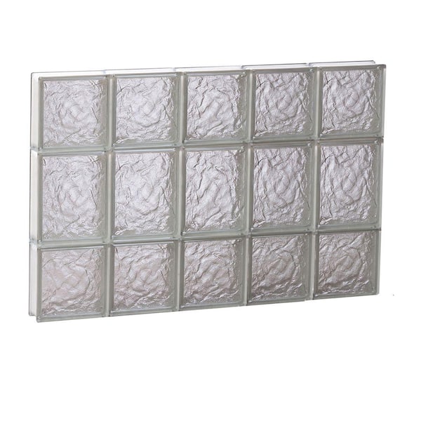 Clearly Secure 28.75 in. x 19.25 in. x 3.125 in. Frameless Ice Pattern Non-Vented Glass Block Window