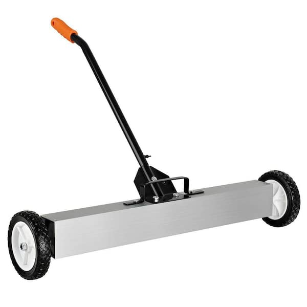 36 in. Rolling Magnetic Pick-Up Sweeper, Heavy Duty Push-Type with Release, for Nails Needles Screws Collection