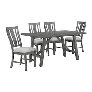 Charlie 5-pc dining set Rustic and Light Gray
