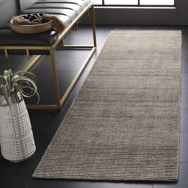 Himalaya 2 ft. x 8 ft. Dark Gray Crosshatch High-Low Runner Rug